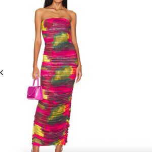 Line & Dot Multicolor Maxi Dress